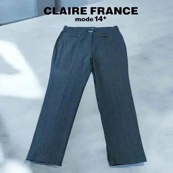 NWOT Claire France, Plus-Size Tailored Straight-Leg  Trousers, 16W, Gray 💫 - Picture 1 of 8